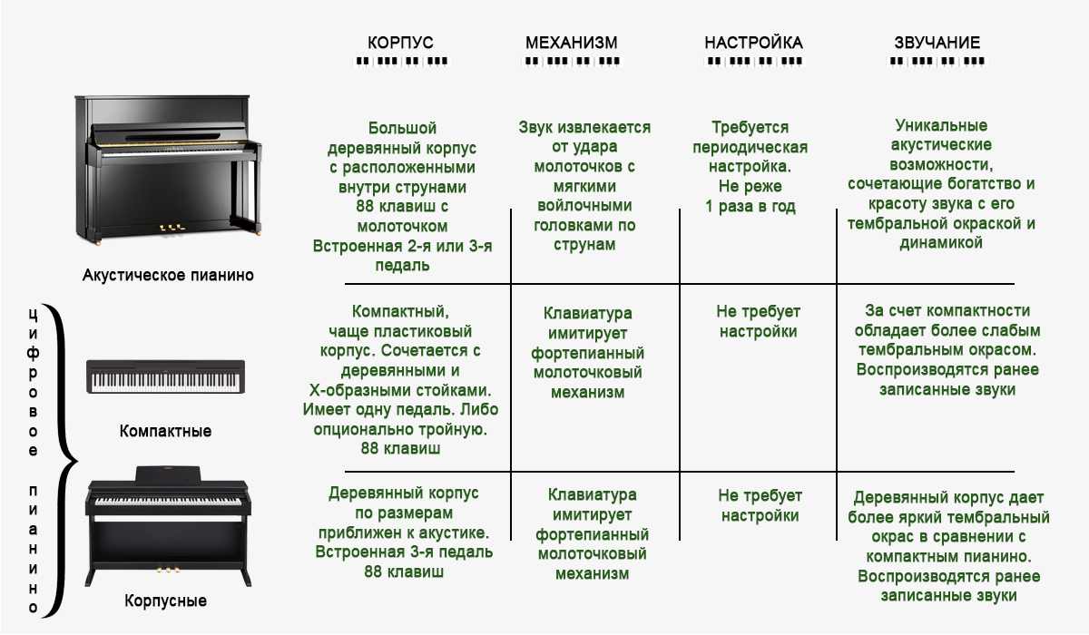 Цифровые пианино. В чем отличие от акустических? — Klavisha-Shop